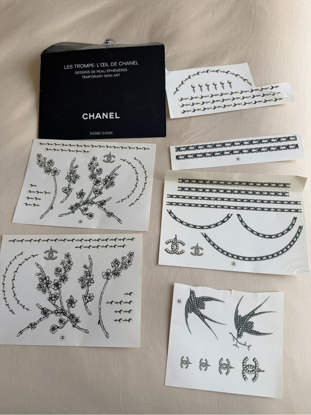 🗽❤️RARE CHANEL Les Trompe-L’Œil Temporary Skin Art - Black Ink Tattoos